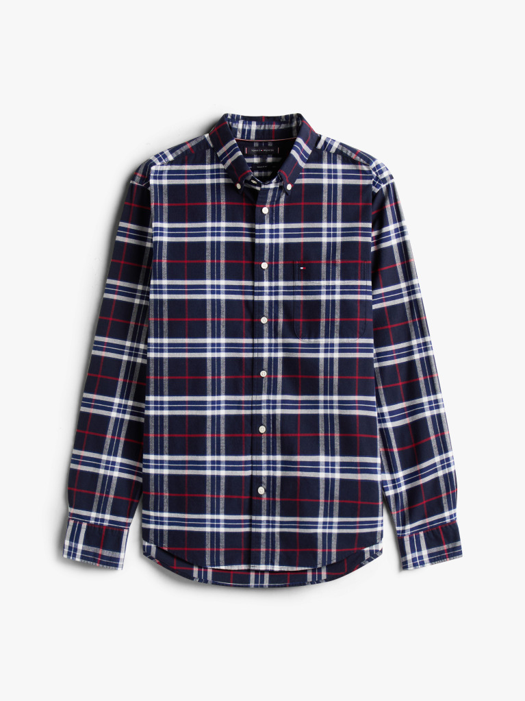 Multi Camasa Regular Fit Brushed Oxford Cu Model Check  Barbati