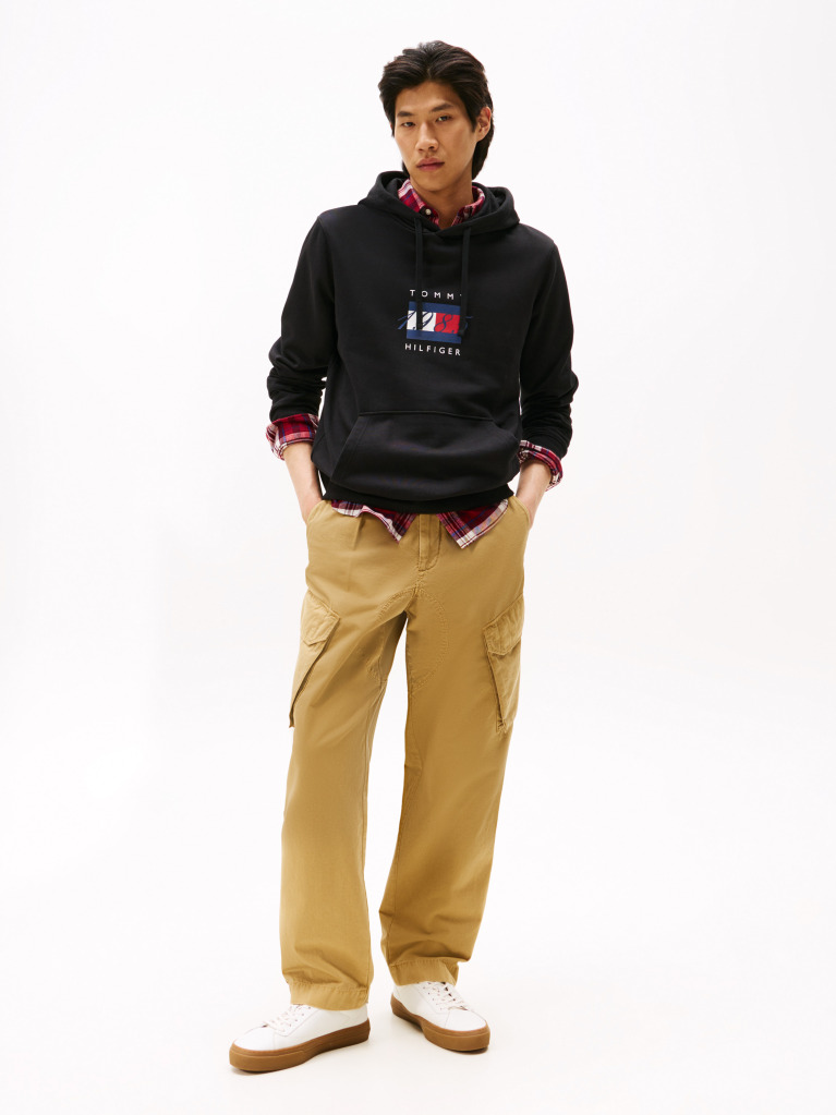 Black Flag Graphic Drawstring Hoody  Men