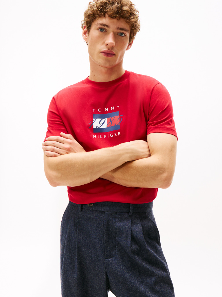 Red Flag Graphic Jersey T-Shirt  Men