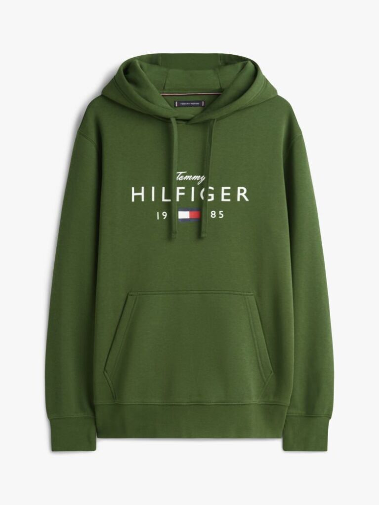 Verde Hanorac Fleece Cu Gluga Flex Cu Logo Grafic  Barbati