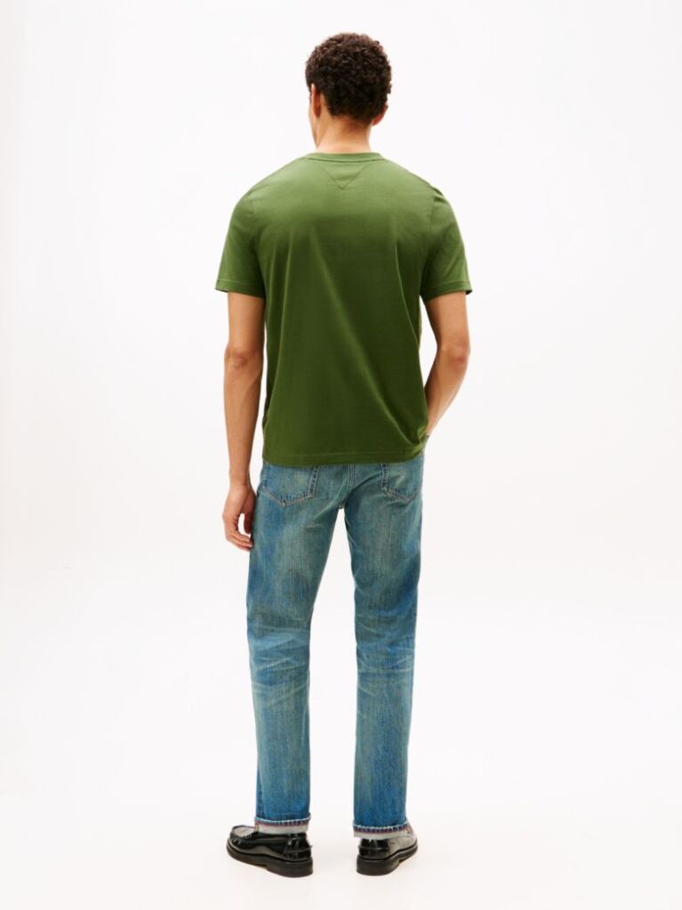 Verde T-Shirt Cu Guler Rotund Si Logo Grafic  Barbati