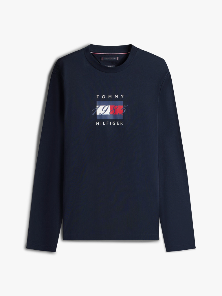 Blue Flag Graphic Jersey Long Sleeve T-Shirt  Men
