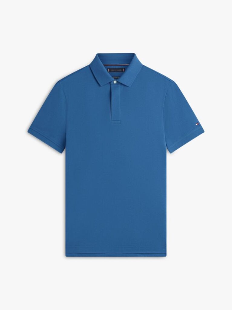 Blue Regular Fit Concealed Plaquet Polo Shirt  Men
