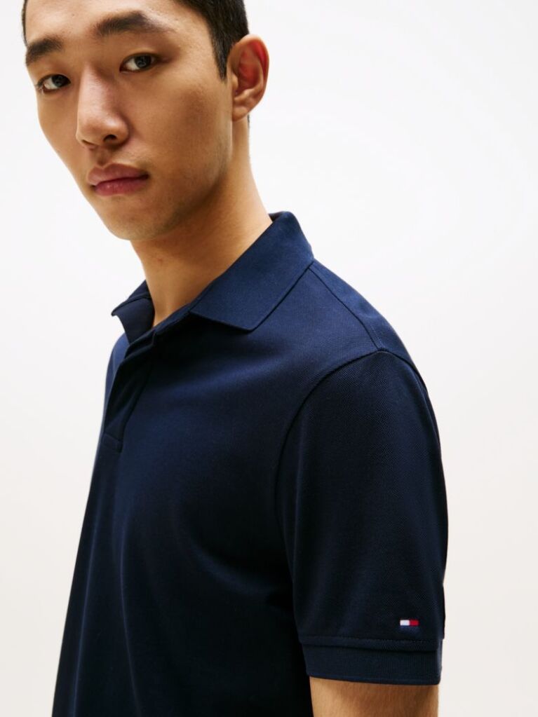 Blue Regular Fit Concealed Plaquet Polo Shirt  Men