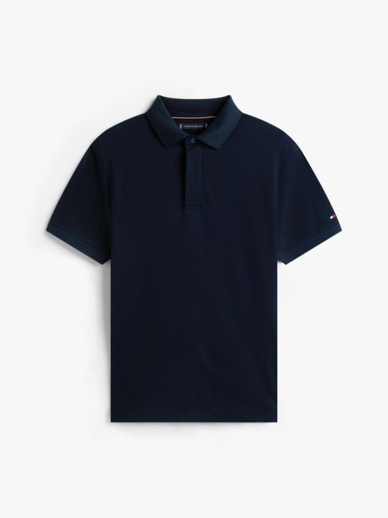 Blue Regular Fit Concealed Plaquet Polo Shirt  Men
