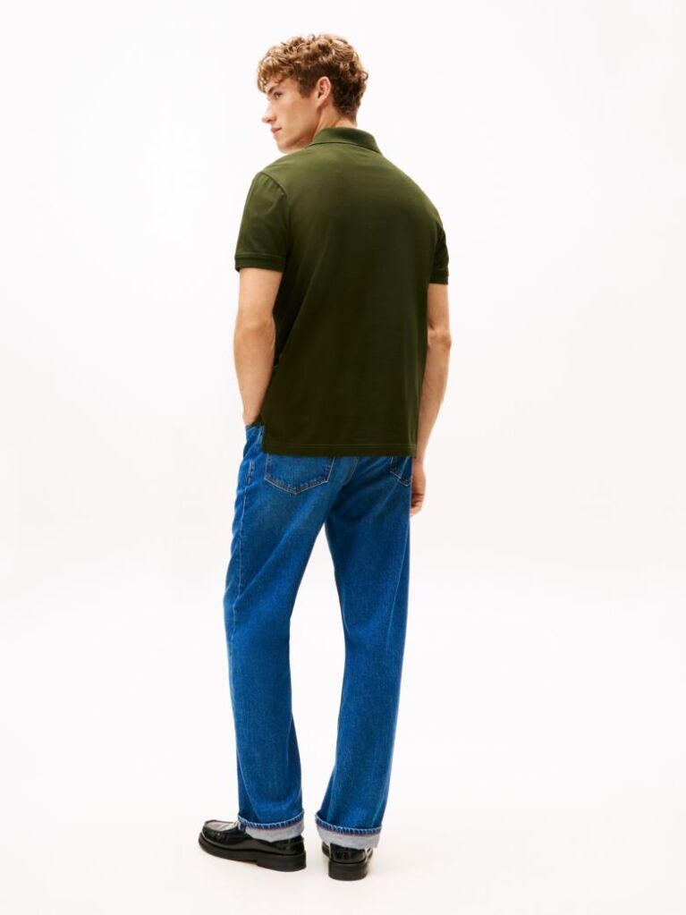 Verde Tricou Polo Cu Croiala Regular  Barbati