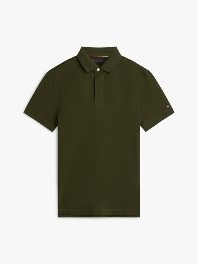 Verde Tricou Polo Cu Croiala Regular  Barbati