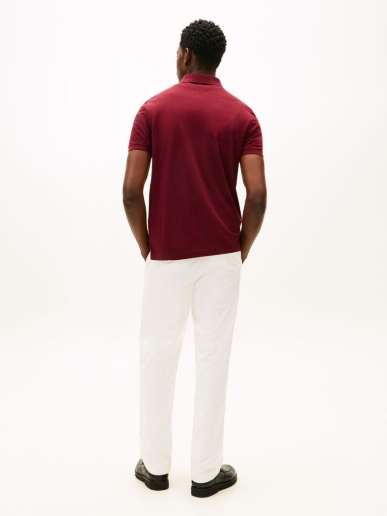 Rosu Tricou Polo Cu Croiala Regular  Barbati