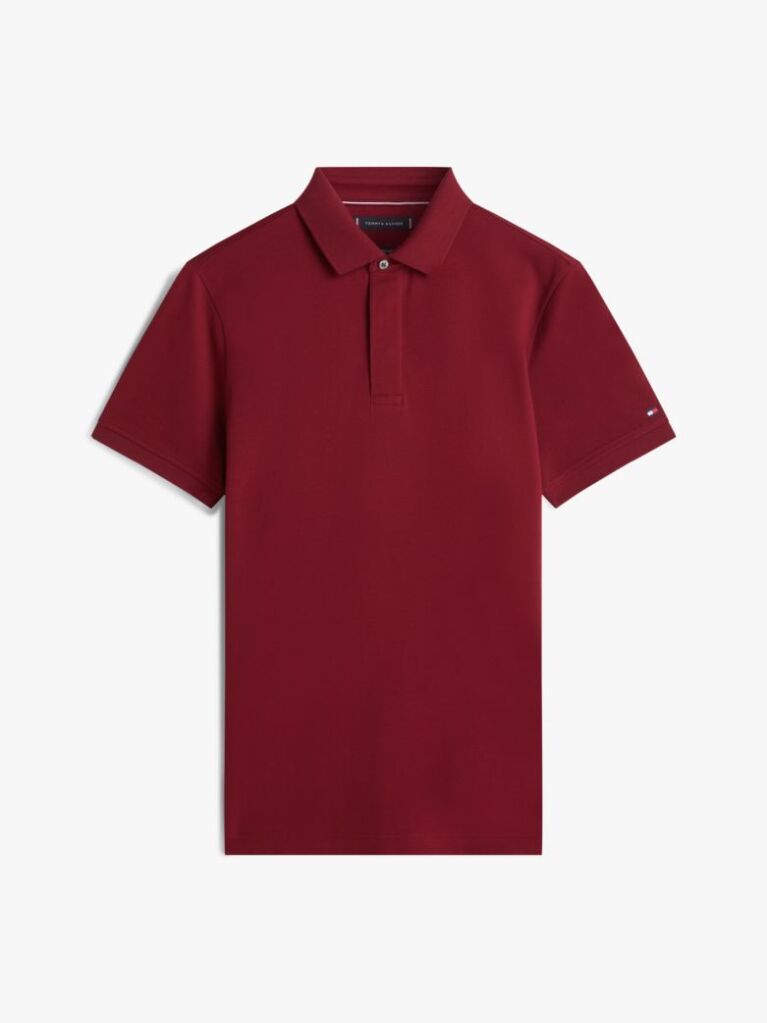 Rosu Tricou Polo Cu Croiala Regular  Barbati