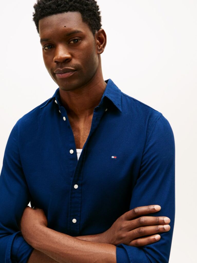 Blue TH Flex Dobby Slim Fit Shirt  Men