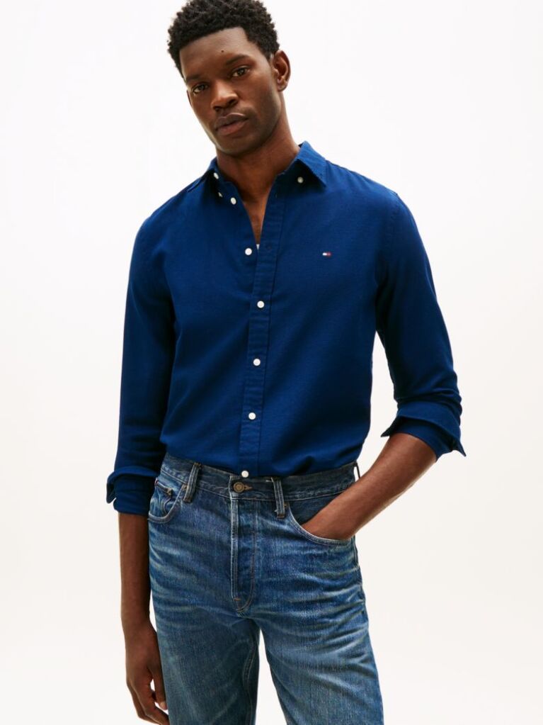 Blue TH Flex Dobby Slim Fit Shirt  Men