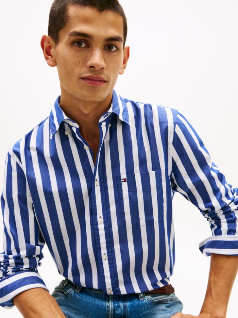 Multi TH Flex Regular Fit Stripe Shirt  Men