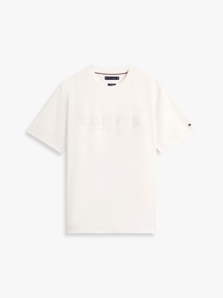 Bej T-Shirt Cu Guler Rotund Si Broderie Cu Logo  Barbati