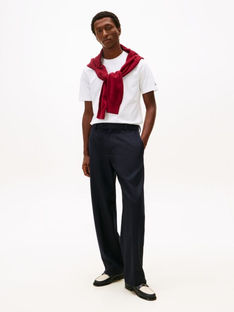 Alb Smart Casual Tricou Cu Guler Rotund  Barbati
