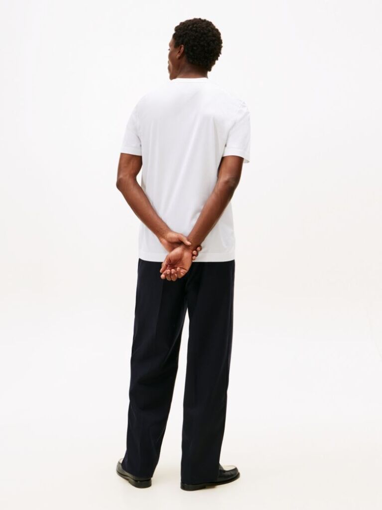 Alb Smart Casual Tricou Cu Guler Rotund  Barbati