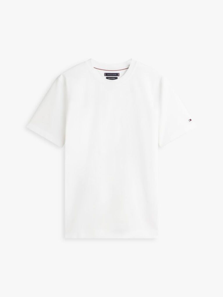 Alb Smart Casual Tricou Cu Guler Rotund  Barbati