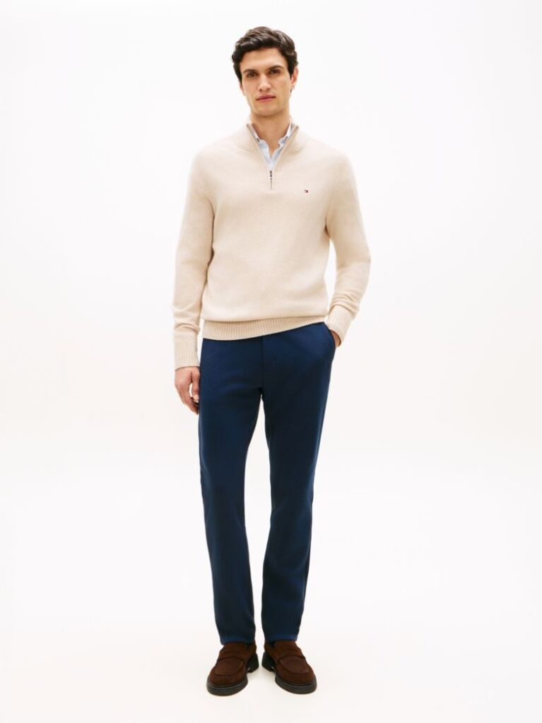 Blue Pantaloni Tapered Din Tricot Interlock Harlem Pique  Barbati