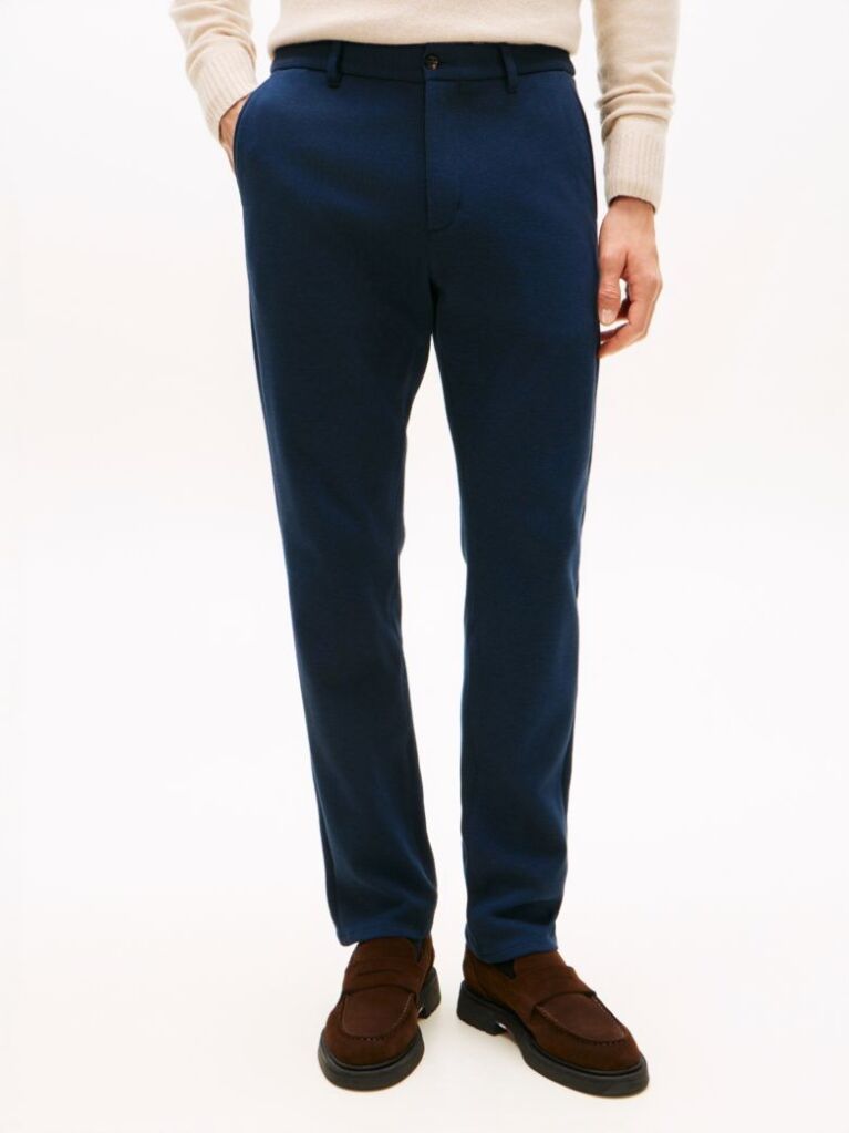Blue Pantaloni Tapered Din Tricot Interlock Harlem Pique  Barbati