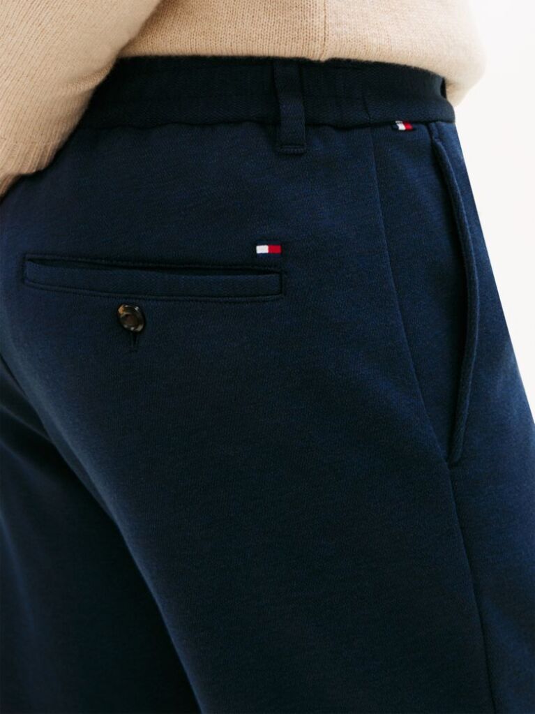 Blue Pantaloni Tapered Din Tricot Interlock Harlem Pique  Barbati