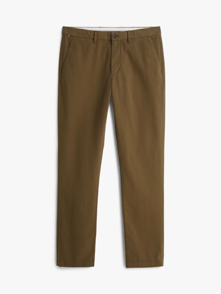 Verde Denton Twill Pantaloni Chino Din Bumbac  Barbati
