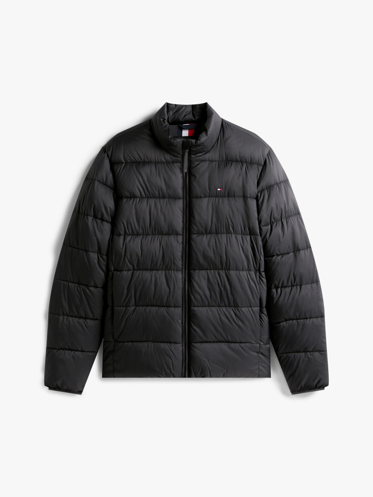 Black Mid Weight Stand Collar Jacket  Men