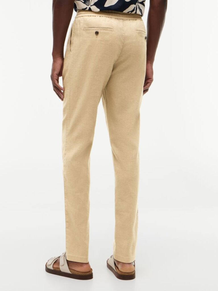 Khaki Harlem Pantaloni Chino Din Amestec De In Cu Croiala Tapered  Barbati