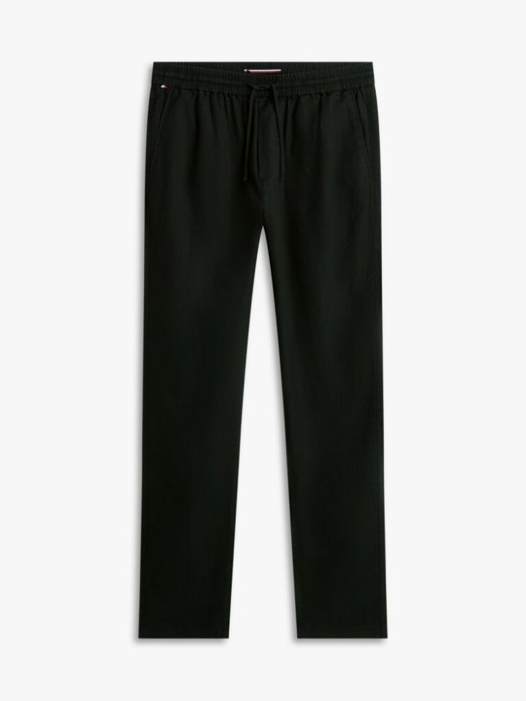 Negru Harlem Pantaloni Chino Din Amestec De In Cu Croiala Tapered  Barbati