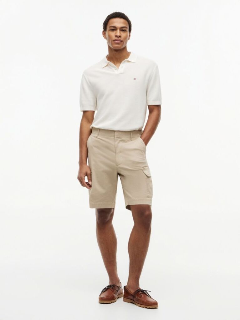Bej Bemuda Cargo Twill Cu Croiala Lejera  Barbati