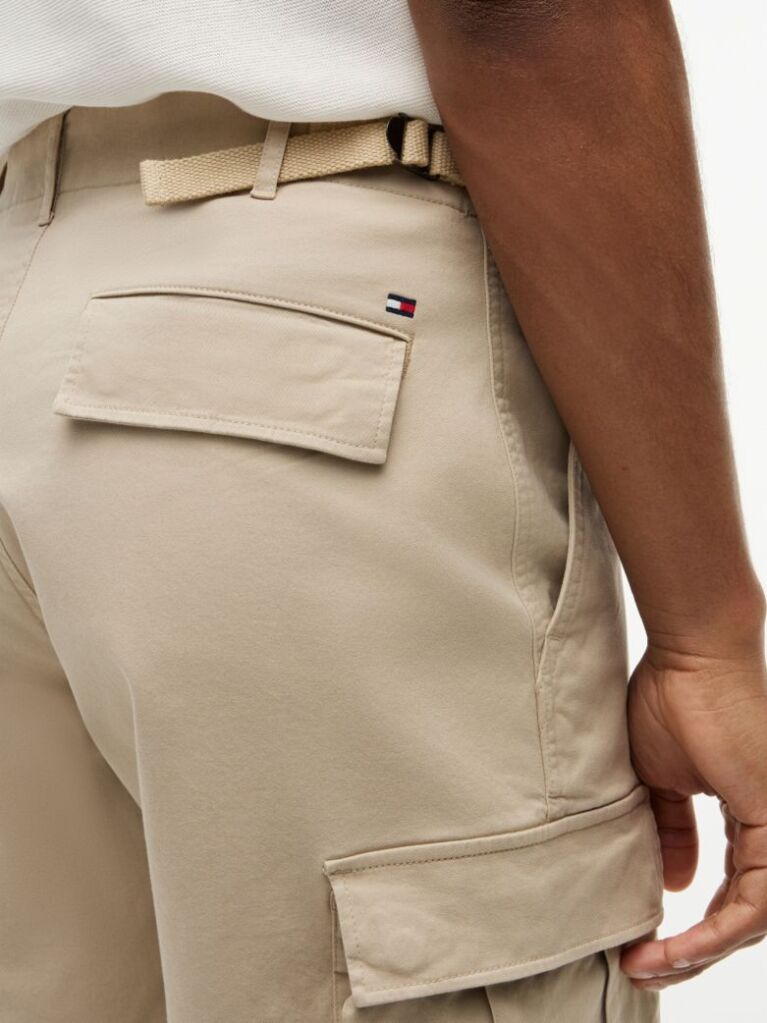 Bej Bemuda Cargo Twill Cu Croiala Lejera  Barbati