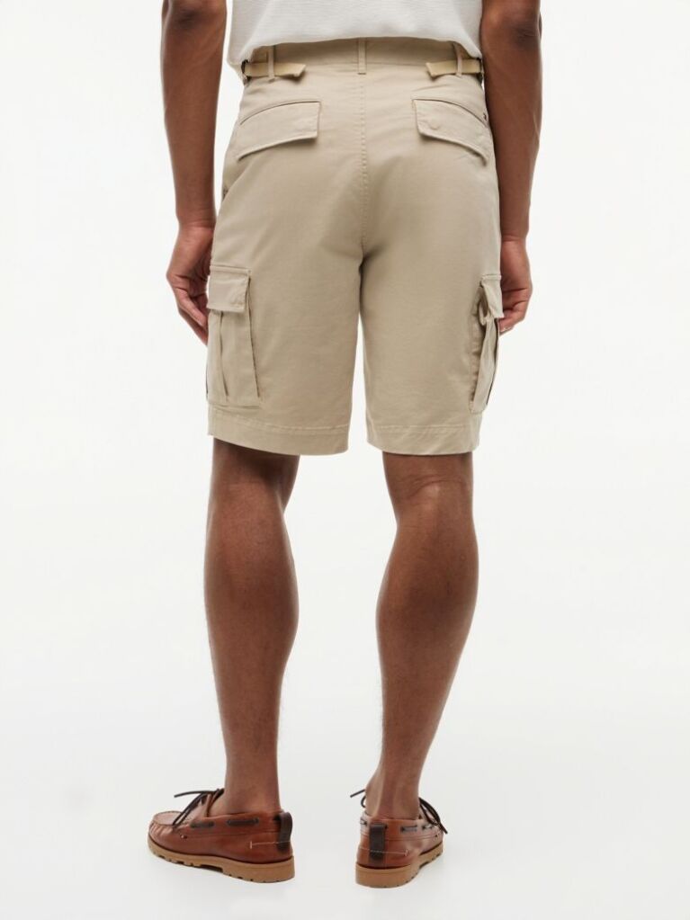 Bej Bemuda Cargo Twill Cu Croiala Lejera  Barbati