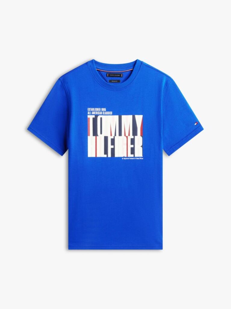 Blue T-Shirt Multicolor Cu Guler Rotund Si Logo   Barbati