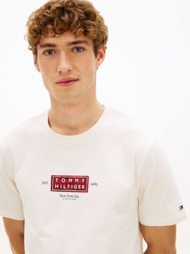 Bej T-Shirt Heritage Din Jerseu Cu Guler Rotund Si Logo  Barbati