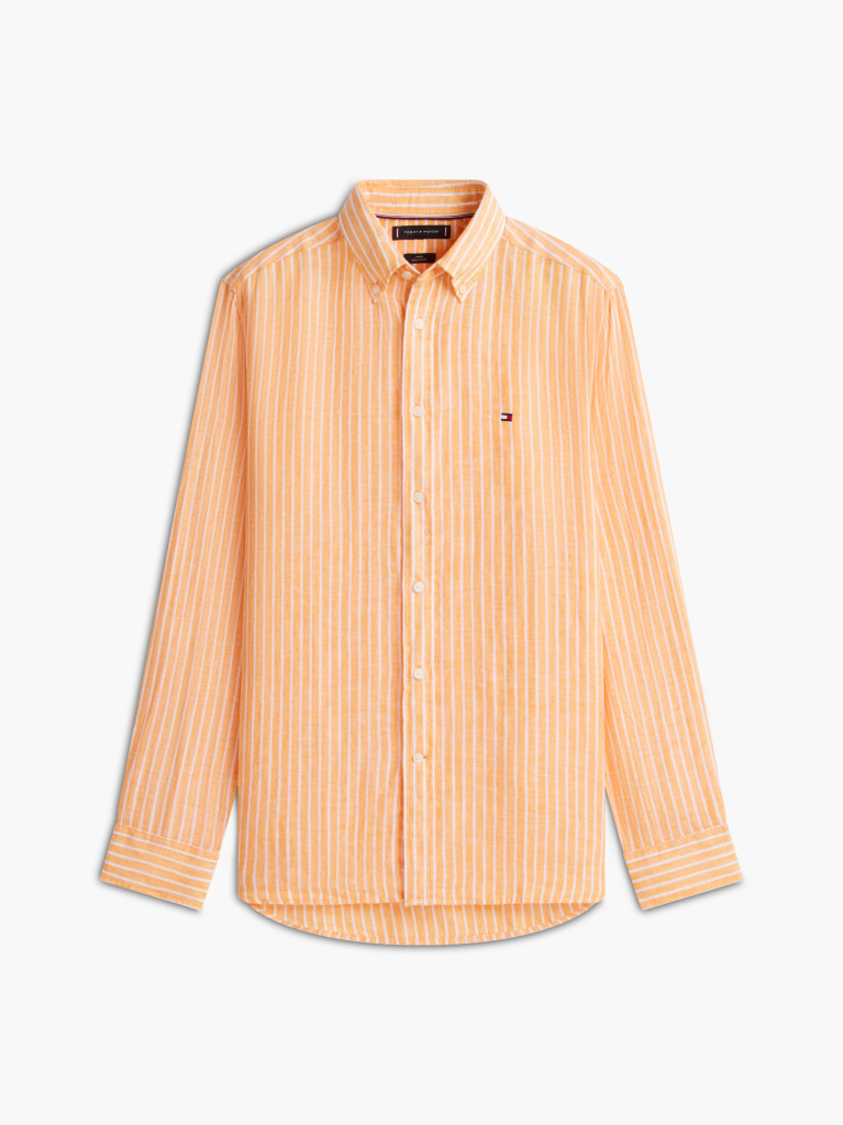 Multi Regular Fit Bengal Stripe Pure Linen Shirt  Men