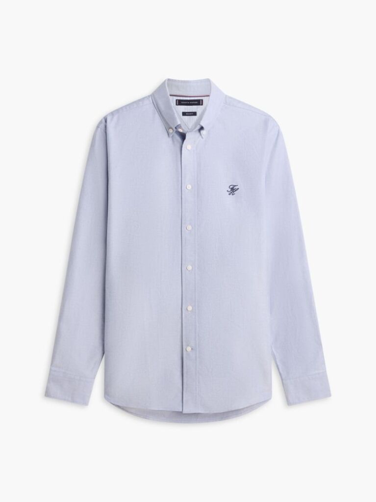 Blue Camasa Oxford Heritage Ci Croiala Regular Si Logo Brodat  Barbati