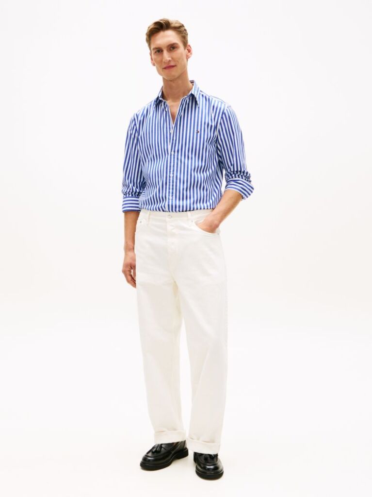 Multi TH Flex Regular Fit Stripe Poplin Shirt  Men