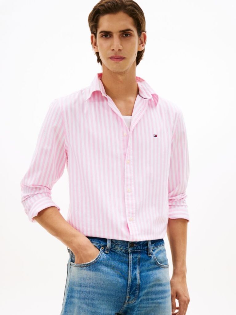Multi TH Flex Regular Fit Stripe Poplin Shirt  Men