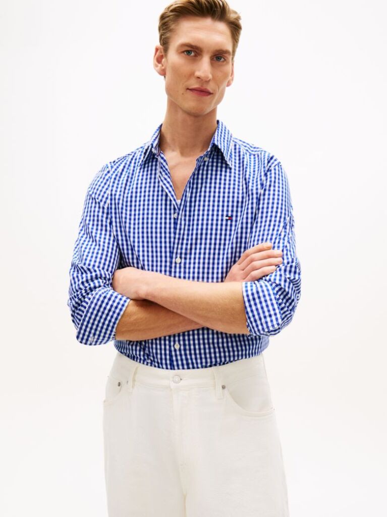 Multi TH Flex Regular Fit Gingham Check Poplin Shirt  Men