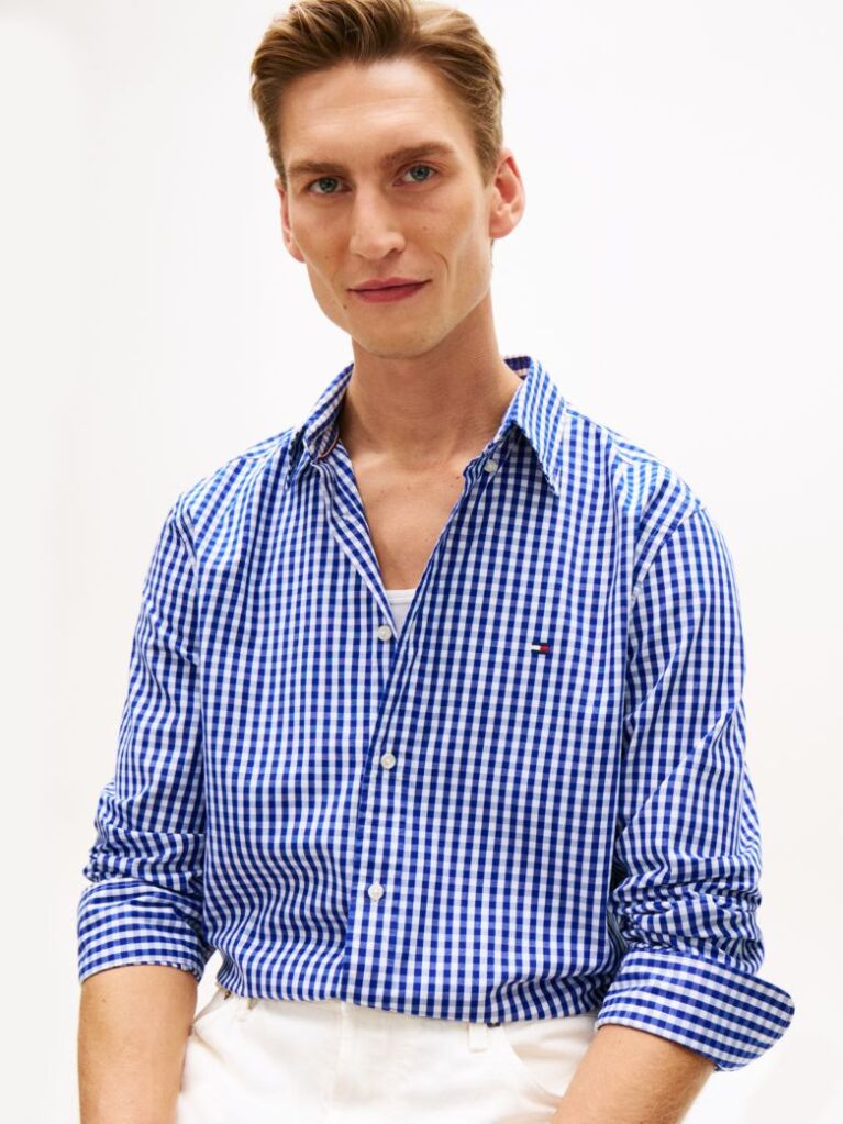 Multi TH Flex Regular Fit Gingham Check Poplin Shirt  Men