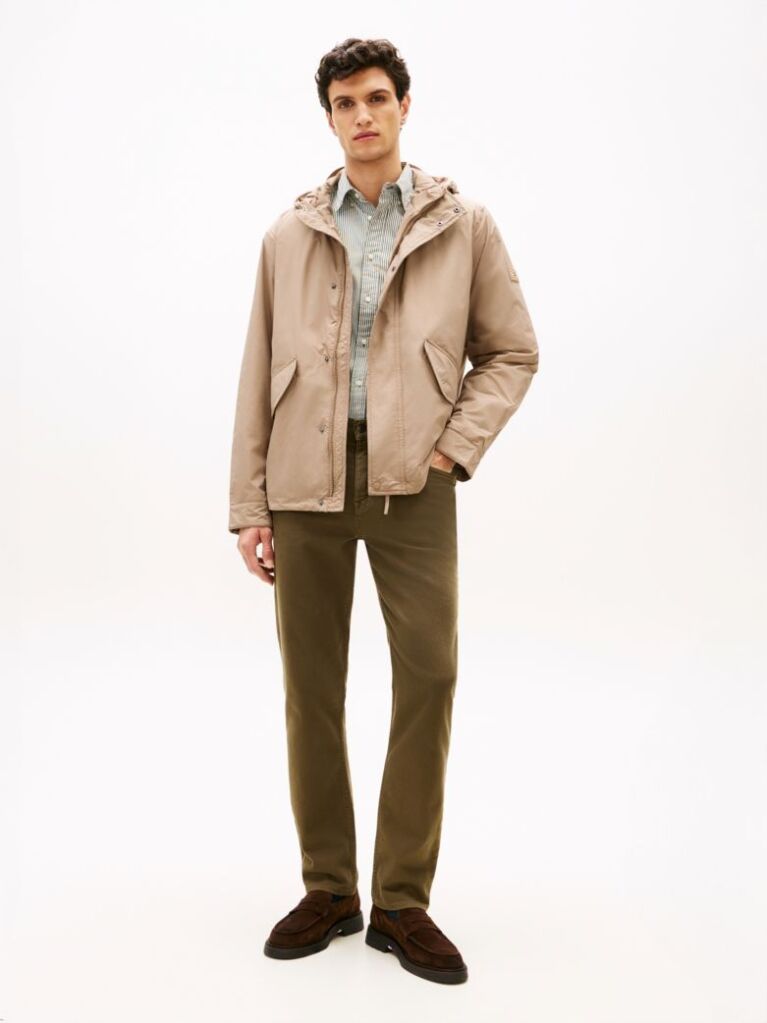 Beige Lightweight Packable Hooded Jacket  Men