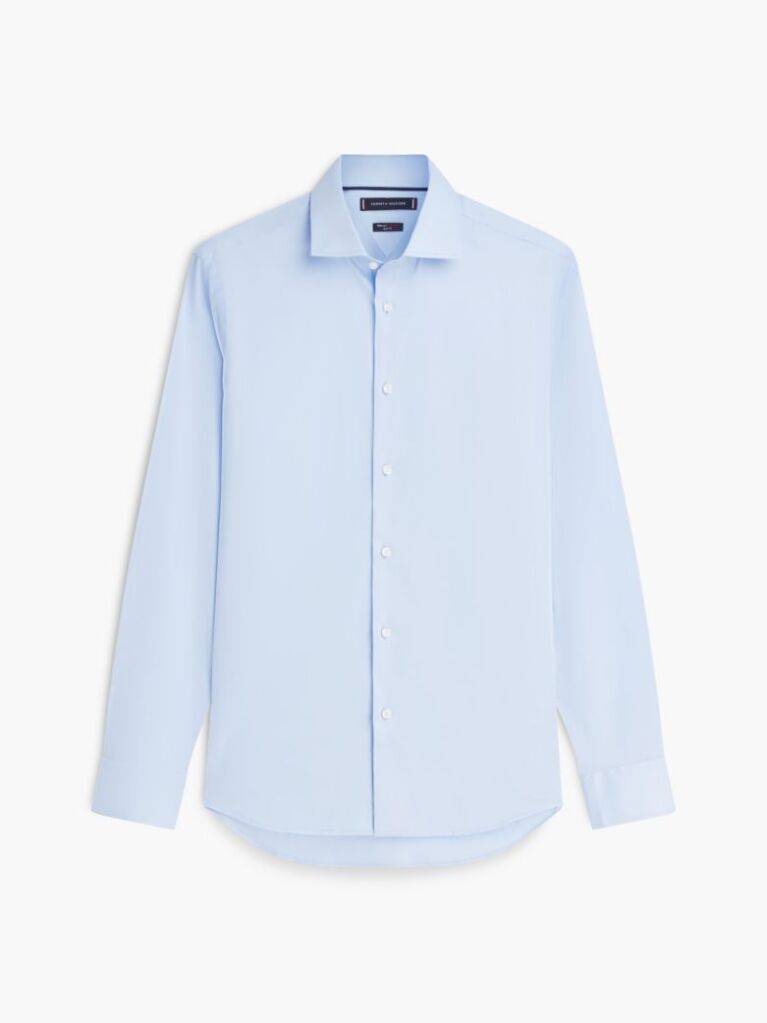 Blue Camasa Smart Casual TH Flex Cu Croiala Slim  Barbati