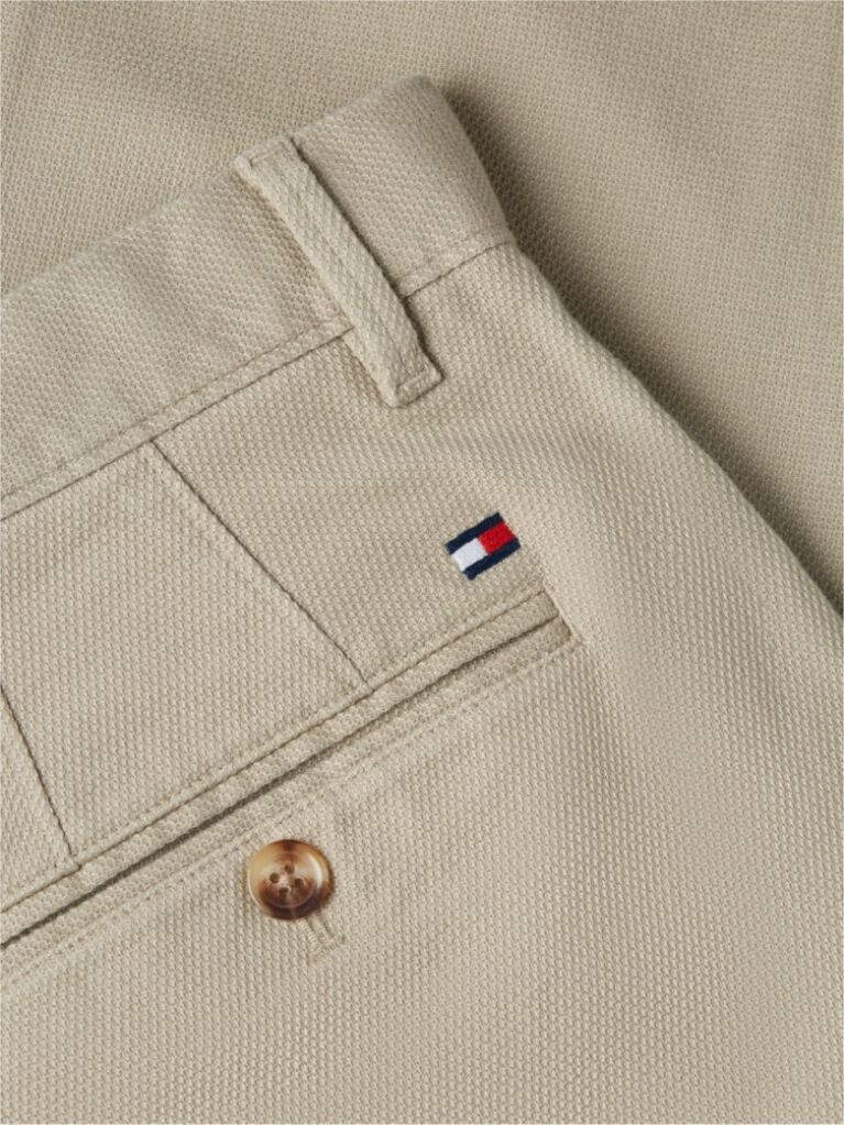 Beige Denton Straight Textured Chinos  Men