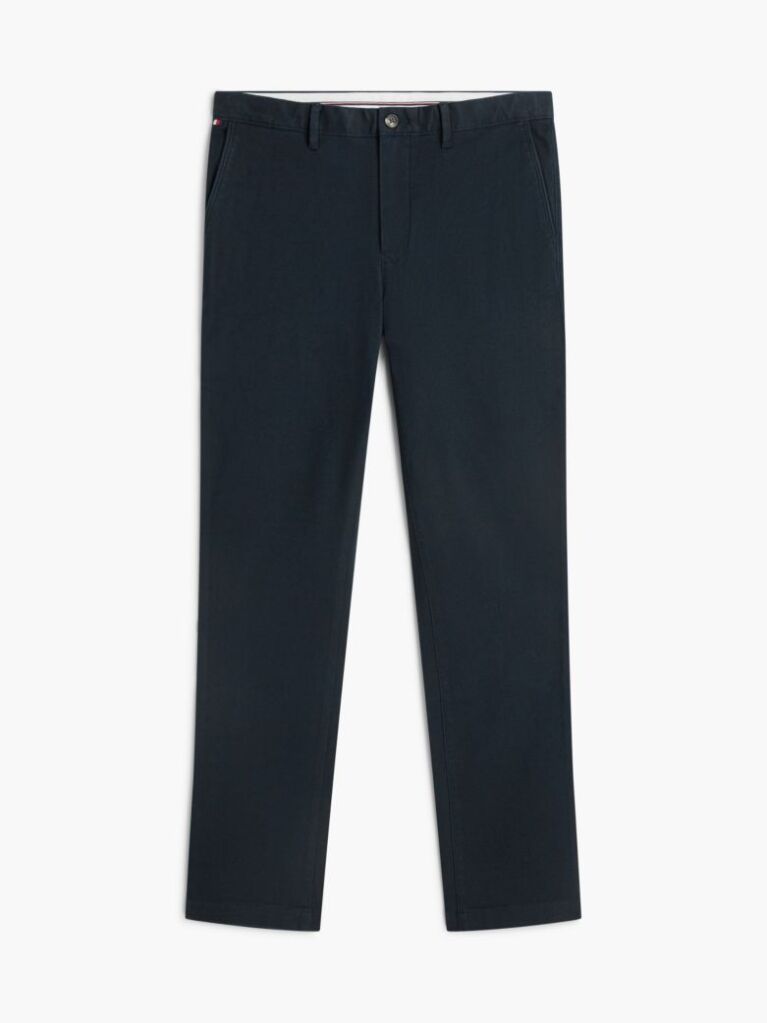 Blue Denton Straight Textured Chinos  Men