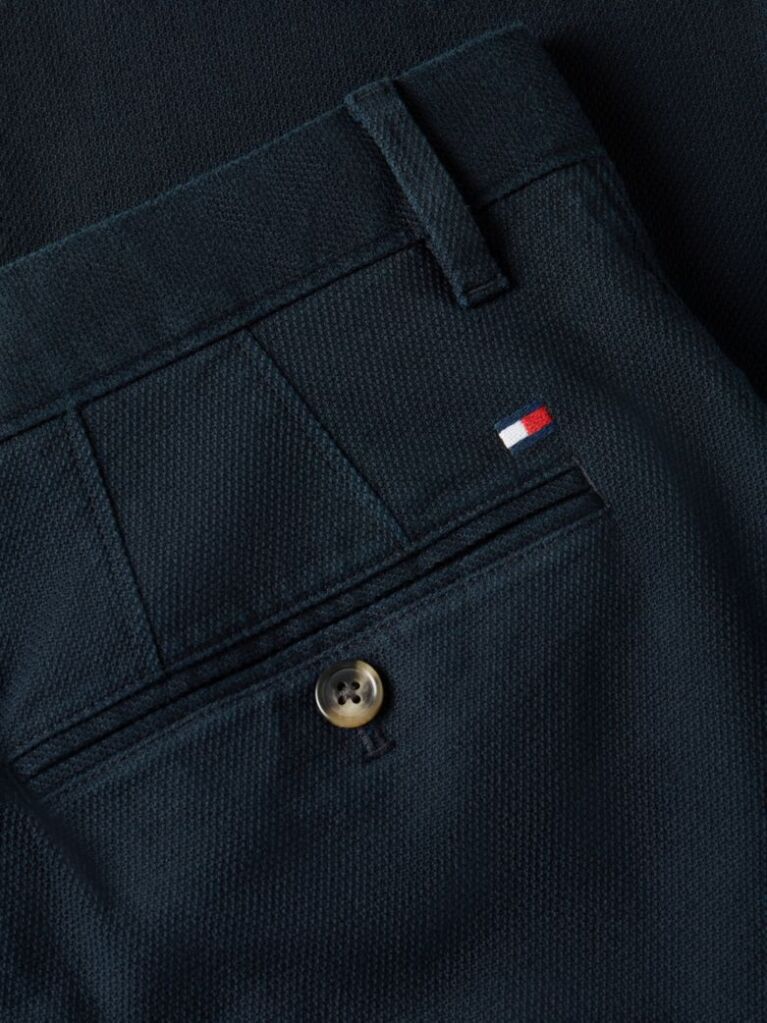 Blue Denton Straight Textured Chinos  Men