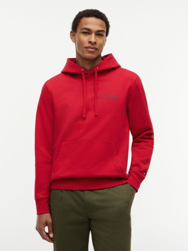 Red Back Graphic Relaxed Terry Hoody  Men