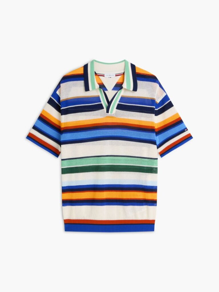 Multi Polo Multicolor Cu Croiala Lejera Si Dungi  Barbati