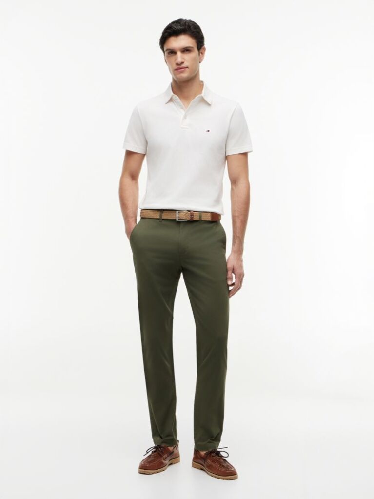 Bej Tricou Polo Din Mesh Jersey Cu Croiala Regular  Barbati