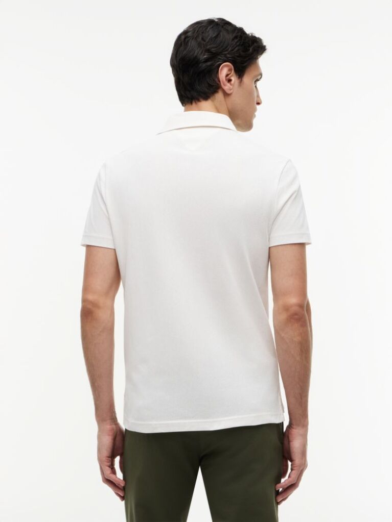 Bej Tricou Polo Din Mesh Jersey Cu Croiala Regular  Barbati