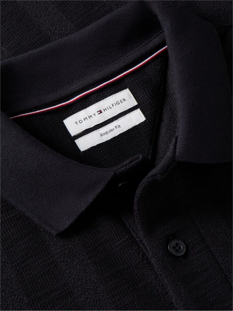 Negru Tricou Polo Cu Croiala Normala Si Dungi In Nuante Asortate  Barbati