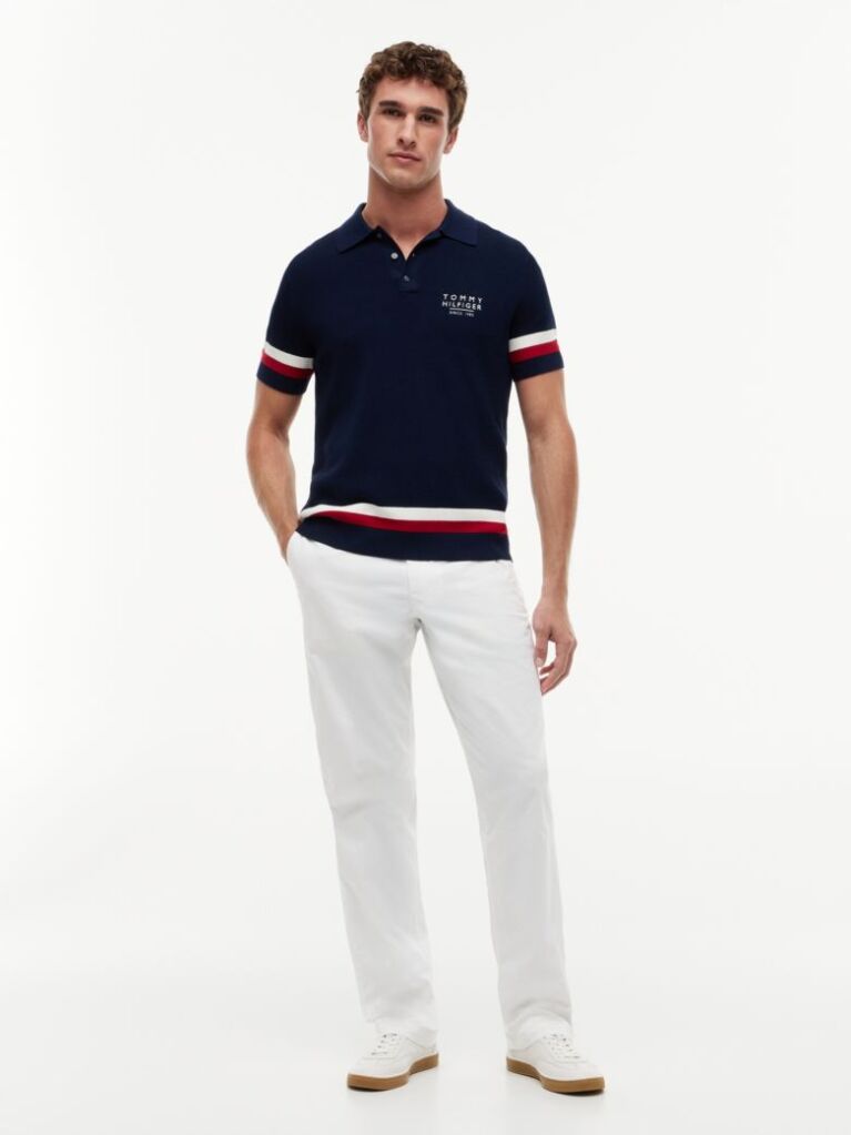Blue Tricou Polo Signature Cu Croiala Normala  Barbati