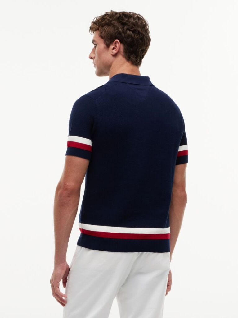 Blue Tricou Polo Signature Cu Croiala Normala  Barbati